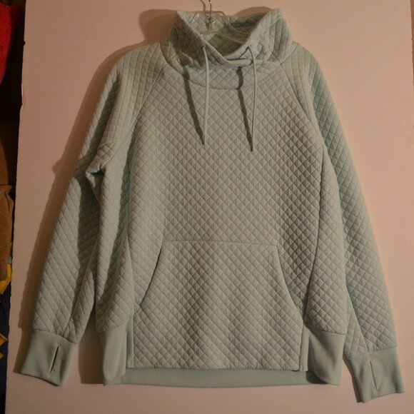 GreenTea Pull-on Turtle-Neck Lapsed Edges Lace Light Green Waffle Ribs Texture M - Picture 1 of 6